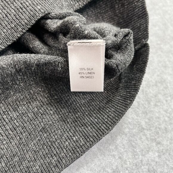 Banana Republic Sweater V Neck Silk Linen Grey Mens Size Large L Pullover - Picture 5 of 8